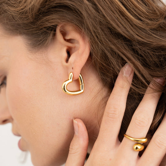 Amour Heart Hoop Earring