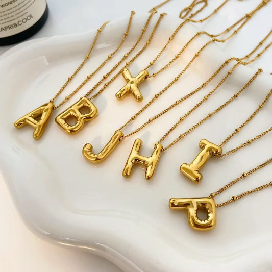 Statement Bubble Letter Necklace