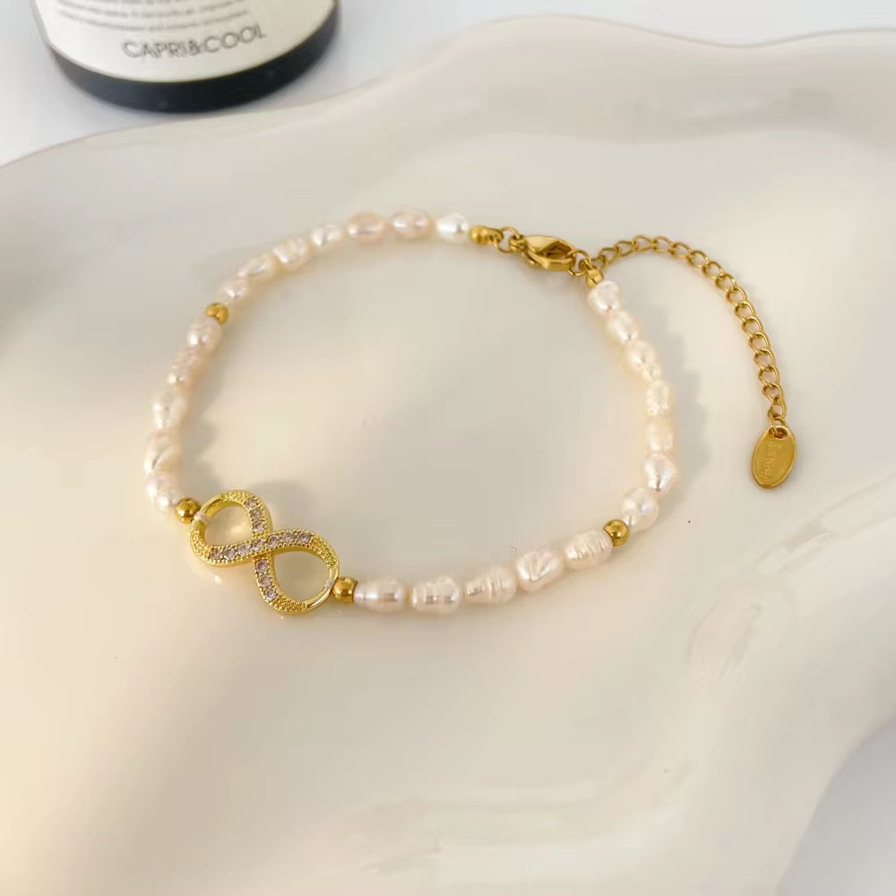 Pearl Infinity Bracelet