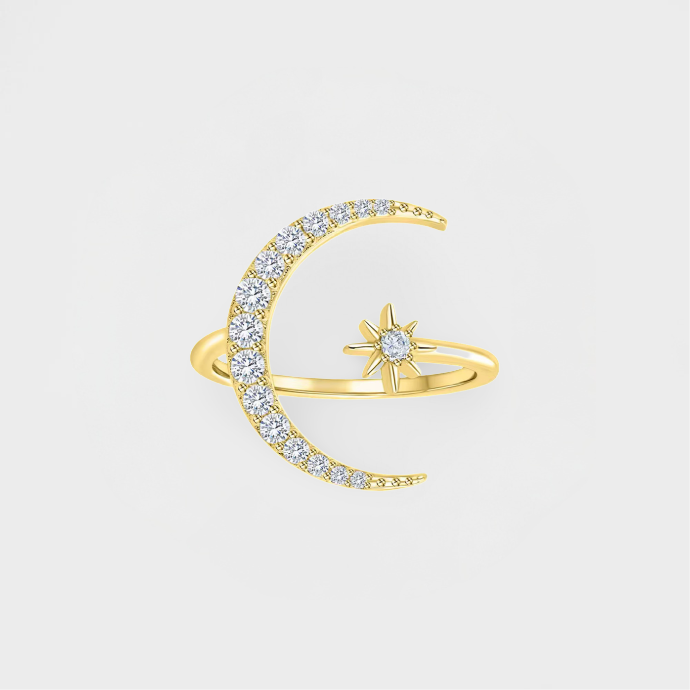 Moon & Star Open Ring