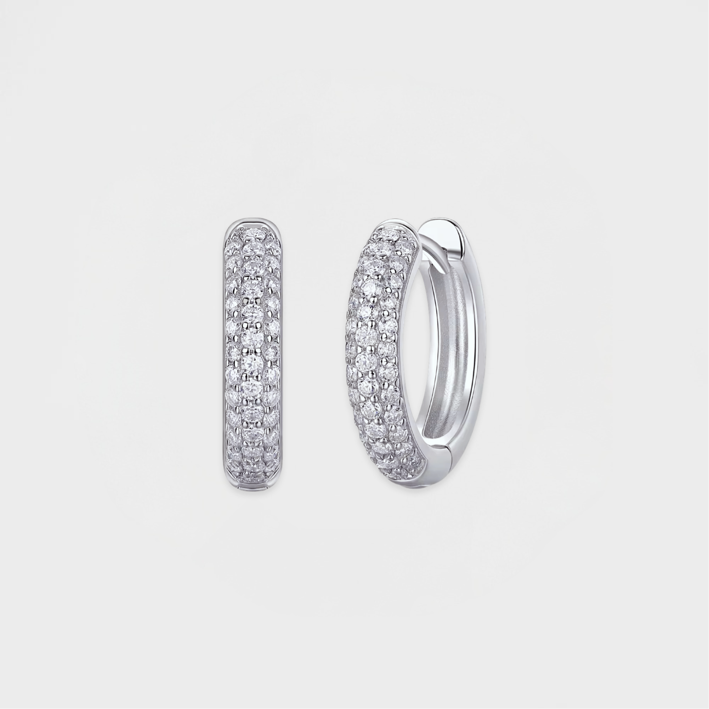 CZ Huggie Hoop Earring-Dazzledvenus