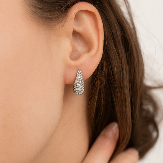 Mini Savi Pavè Teardrop Earring