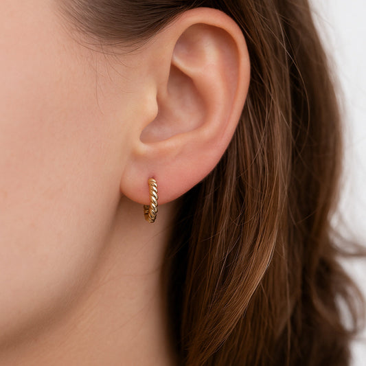 Twisted Rope Hoop Earring