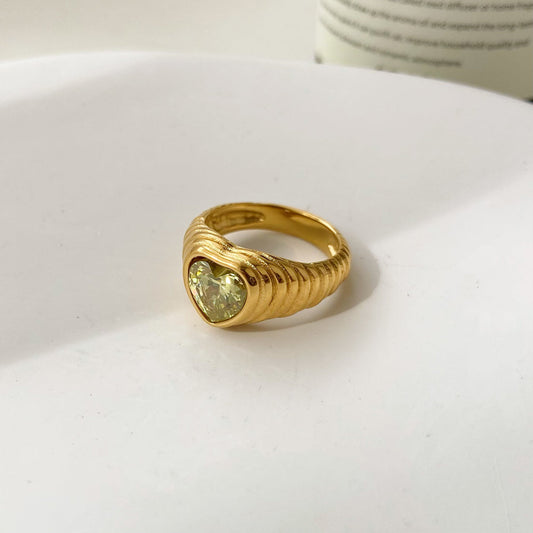 Peridot Heart Ring