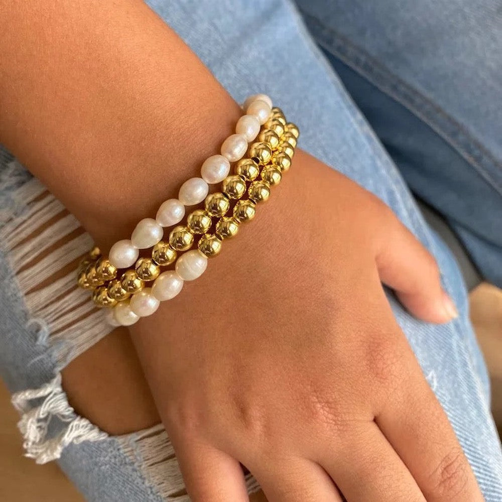 Pearl & Bead Stretchable Bracelet