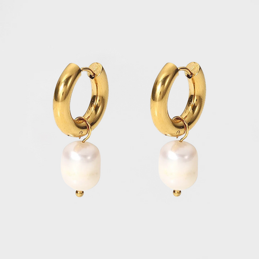 Serenity Pearl Hoop Earring