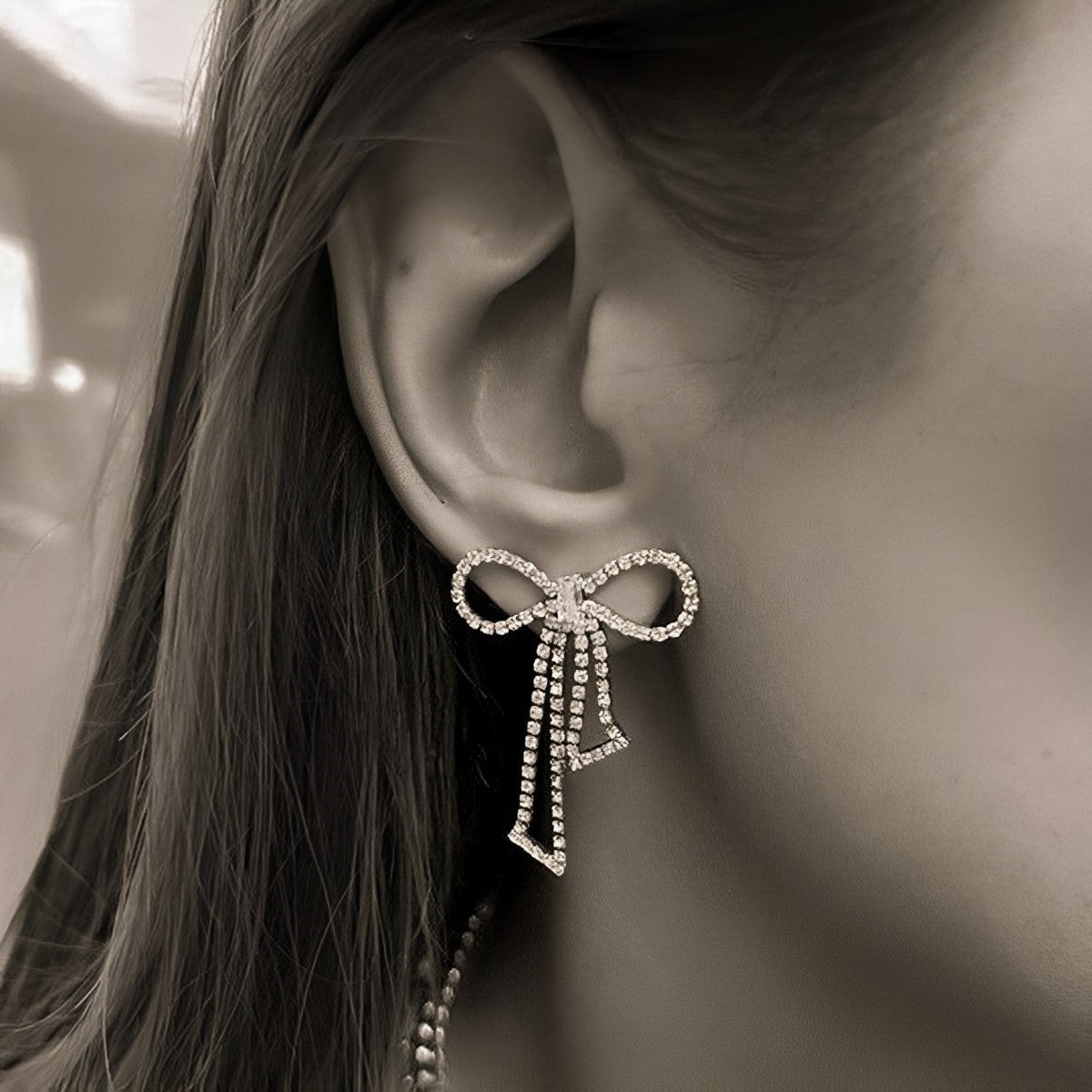 Statement Pavè Bow Earring
