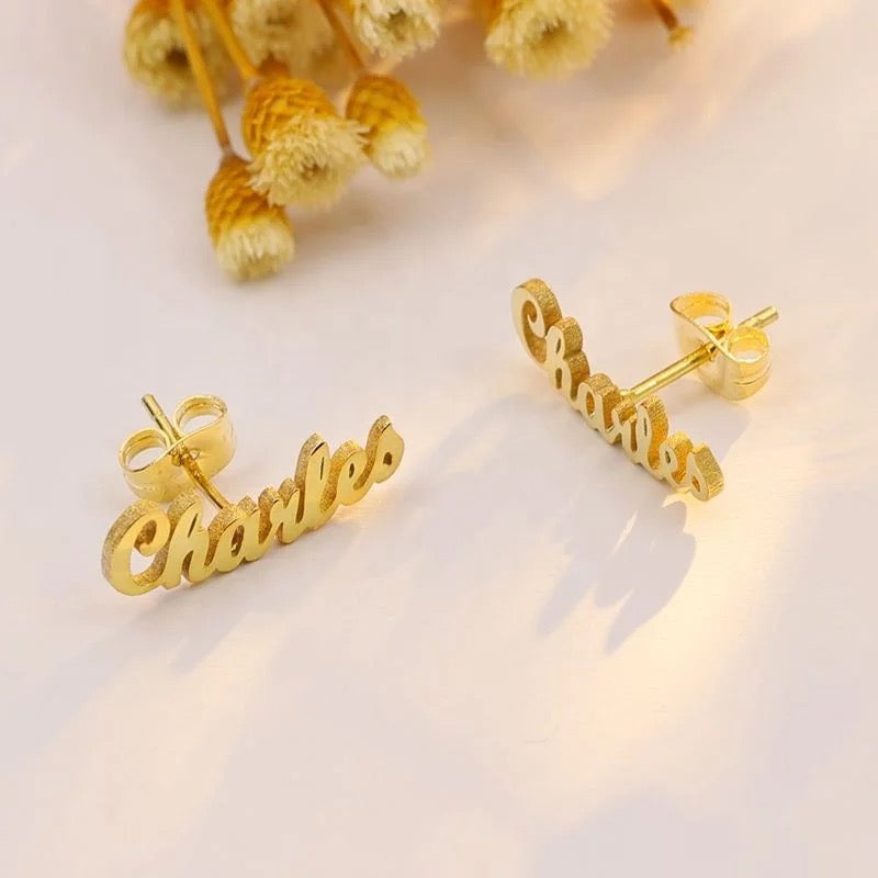 Sterling Silver Custom Name Earrings