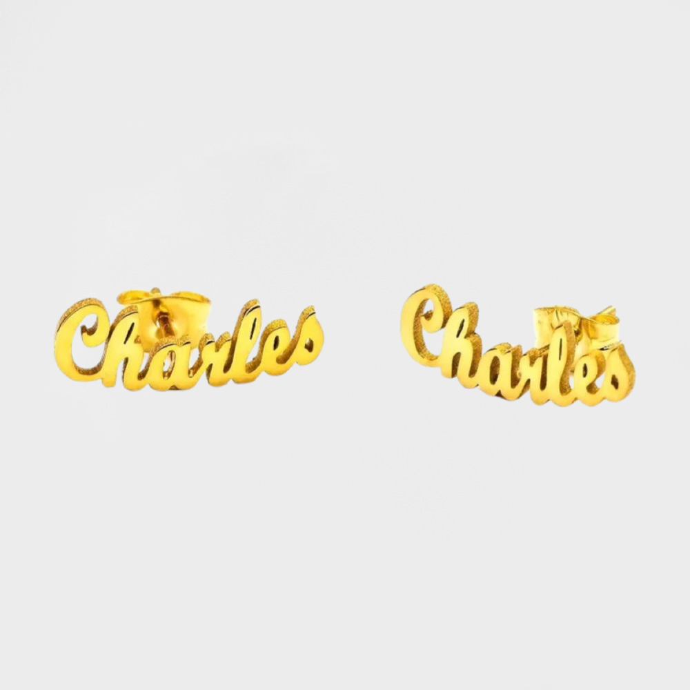 Sterling Silver Custom Name Earrings