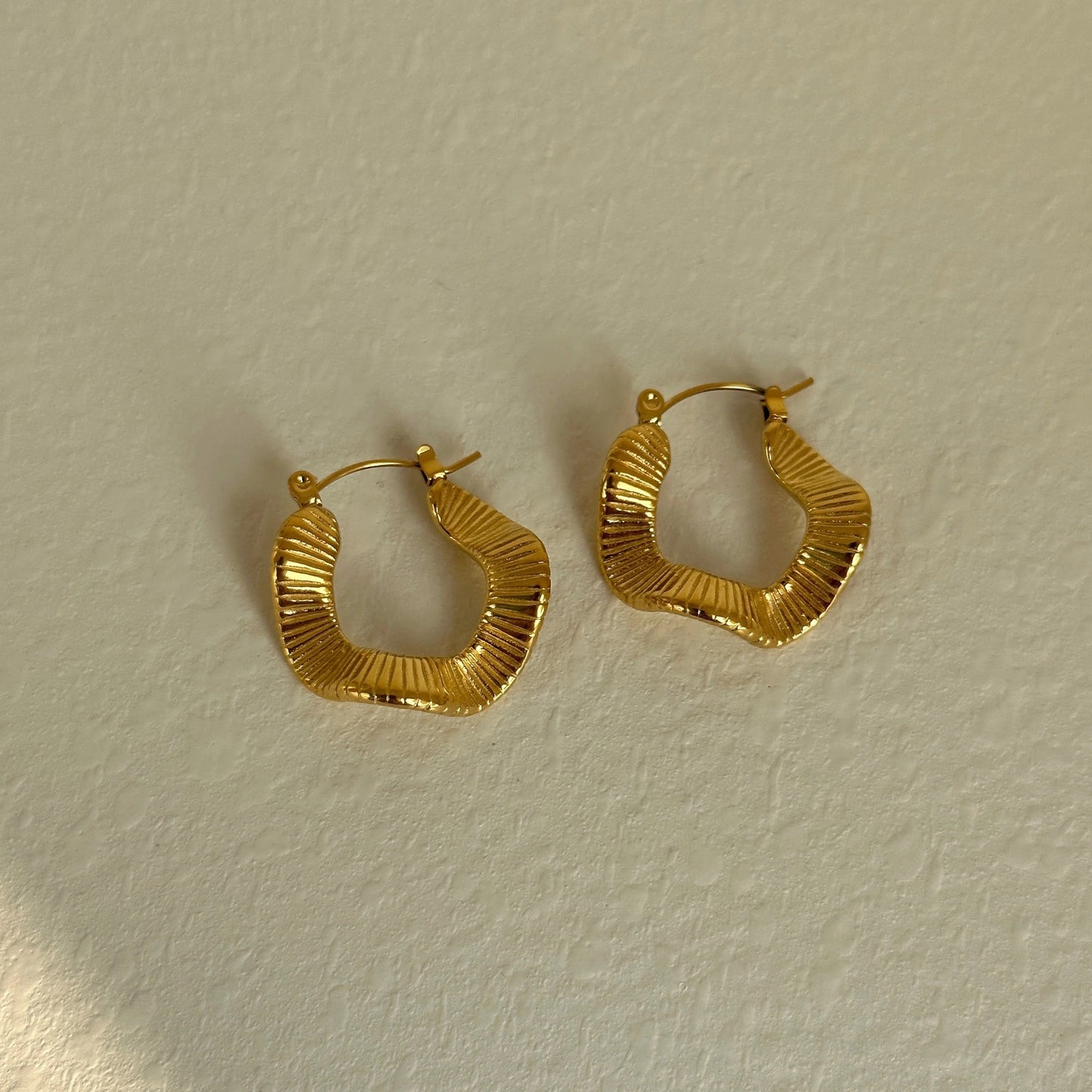 Textured Twisted Waves Hoop Earring