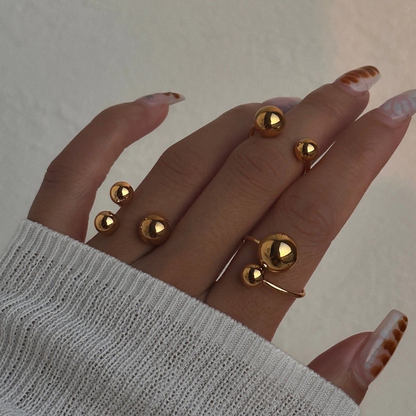 Double Ball Open Adjustable Ring