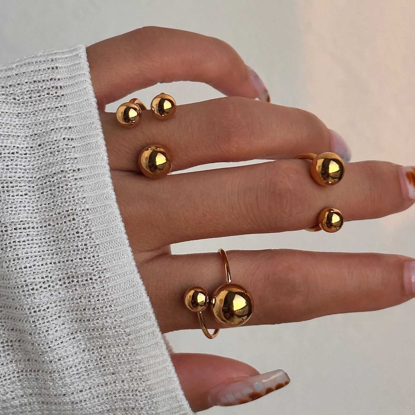 Double Ball Open Adjustable Ring