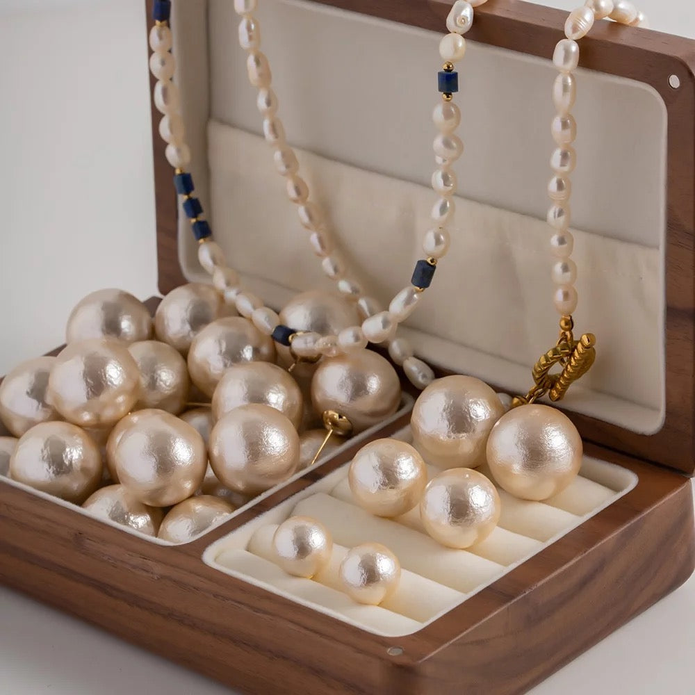 Oversized Pearl Stud Earrings
