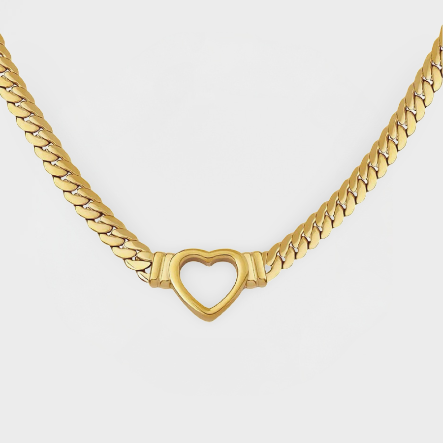 Hollow Heart Collar Necklace-Dazzledvenus