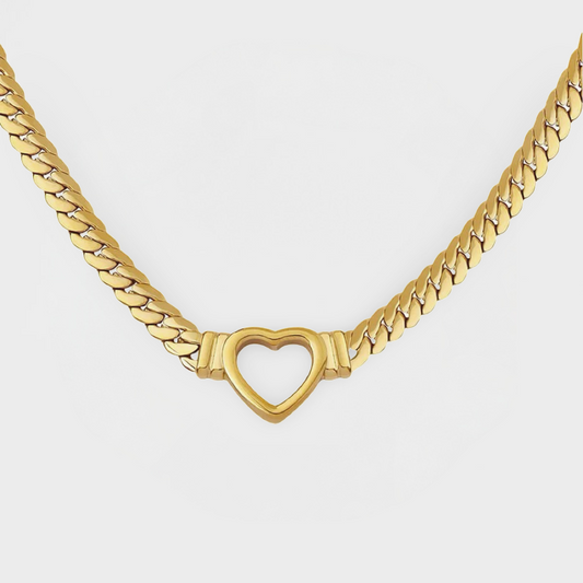 Hollow Heart Collar Necklace-Dazzledvenus