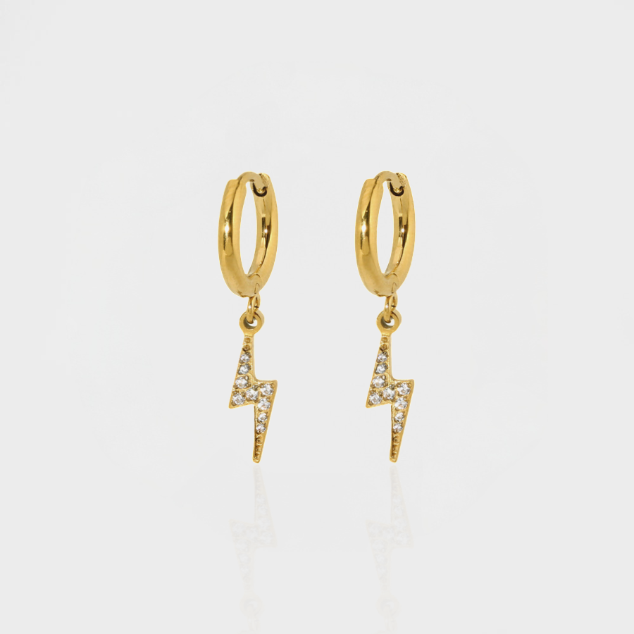 Lightning Bolt Huggie Earring-Dazzledvenus