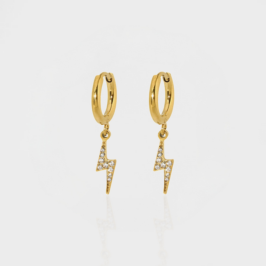 Lightning Bolt Huggie Earring-Dazzledvenus