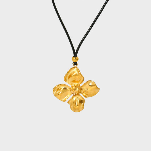 Orchid Leather Necklace