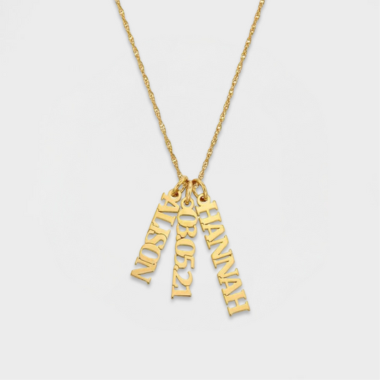 Vertical Name Necklace-Elevate your fashion game instantly! Order your Personalized Bubble Name Choker today to add a personalized touch to your style. Don't miss out. Shop Now! 💥-Dazzledvenus