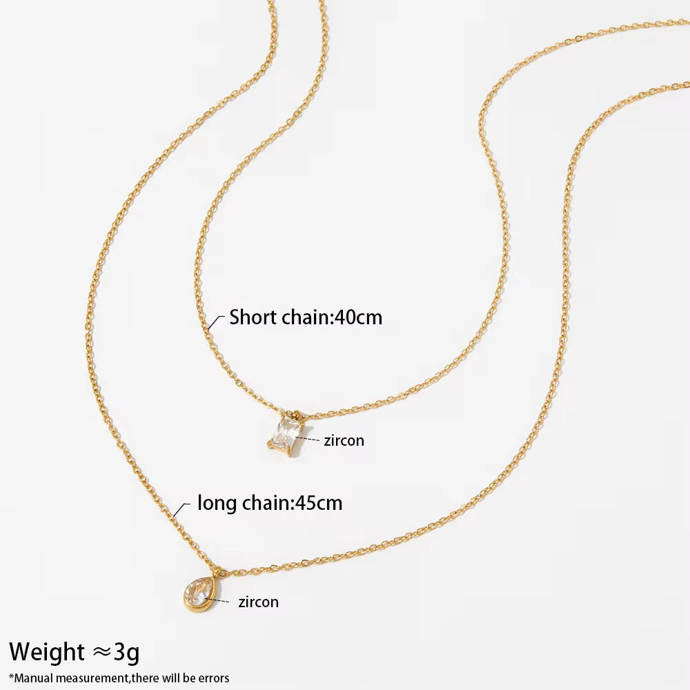 Twin Gleam Necklace-Explore our elegant Balance Beam T-Bar Chain Necklace collection. Enhance your style with our sophisticated designs. Order now for timeless elegance! 🏆-Dazzledvenus