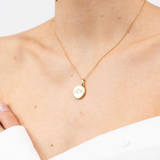 Stargazer Zodiac Necklace-Purchase stylish Twisted Herring Bone Necklace. Explore our online collection for trendy accessories reflecting the charm of the Emerald Isle. Order yours now!-Dazzledvenus
