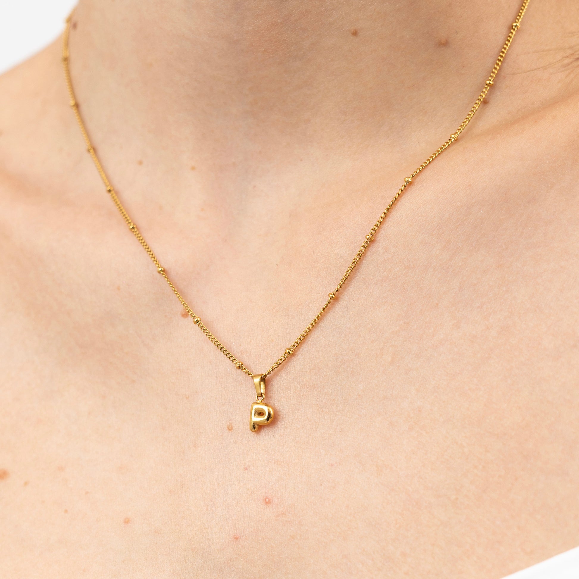 Tiny Bubble Initial Necklace-Personalize your style with our Bubble Pendant Tiny Initial Necklace. Explore our collection for unique, customizable jewelry pieces. Order now. 🏆-Dazzledvenus