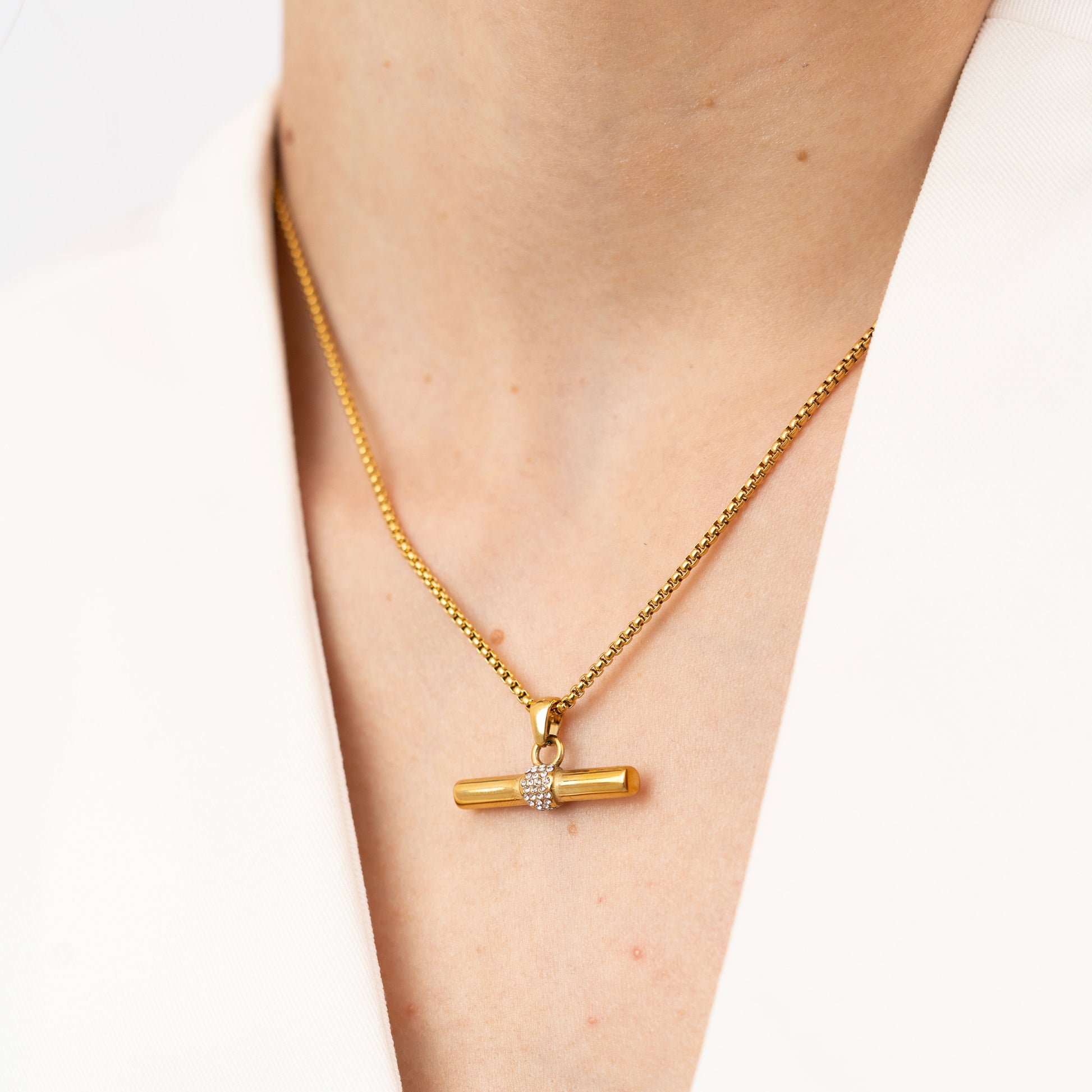CZ T Bar Necklace-Shop our chic and versatile CZ T-Bar Necklaces online. Elevate your style with these versatile and chic accessories! Buy yours now! Visit our website!⚡-Dazzledvenus