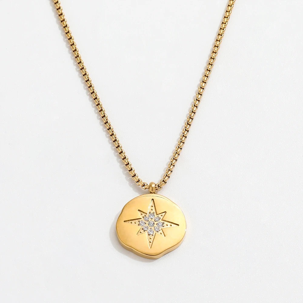 Guiding Star Necklace-Purchase stylish Twisted Herring Bone Necklace. Explore our online collection for trendy accessories reflecting the charm of the Emerald Isle. Order yours now!-Dazzledvenus