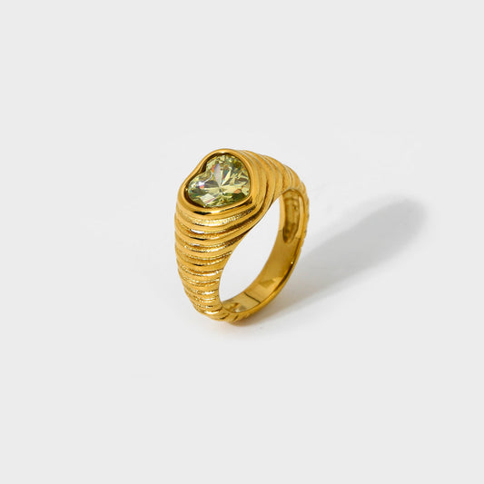Peridot Heart Ring