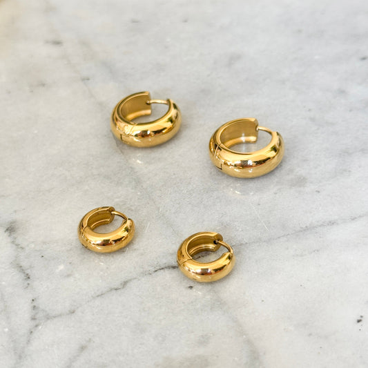 Juno Huggie Hoop Earring-Dazzledvenus