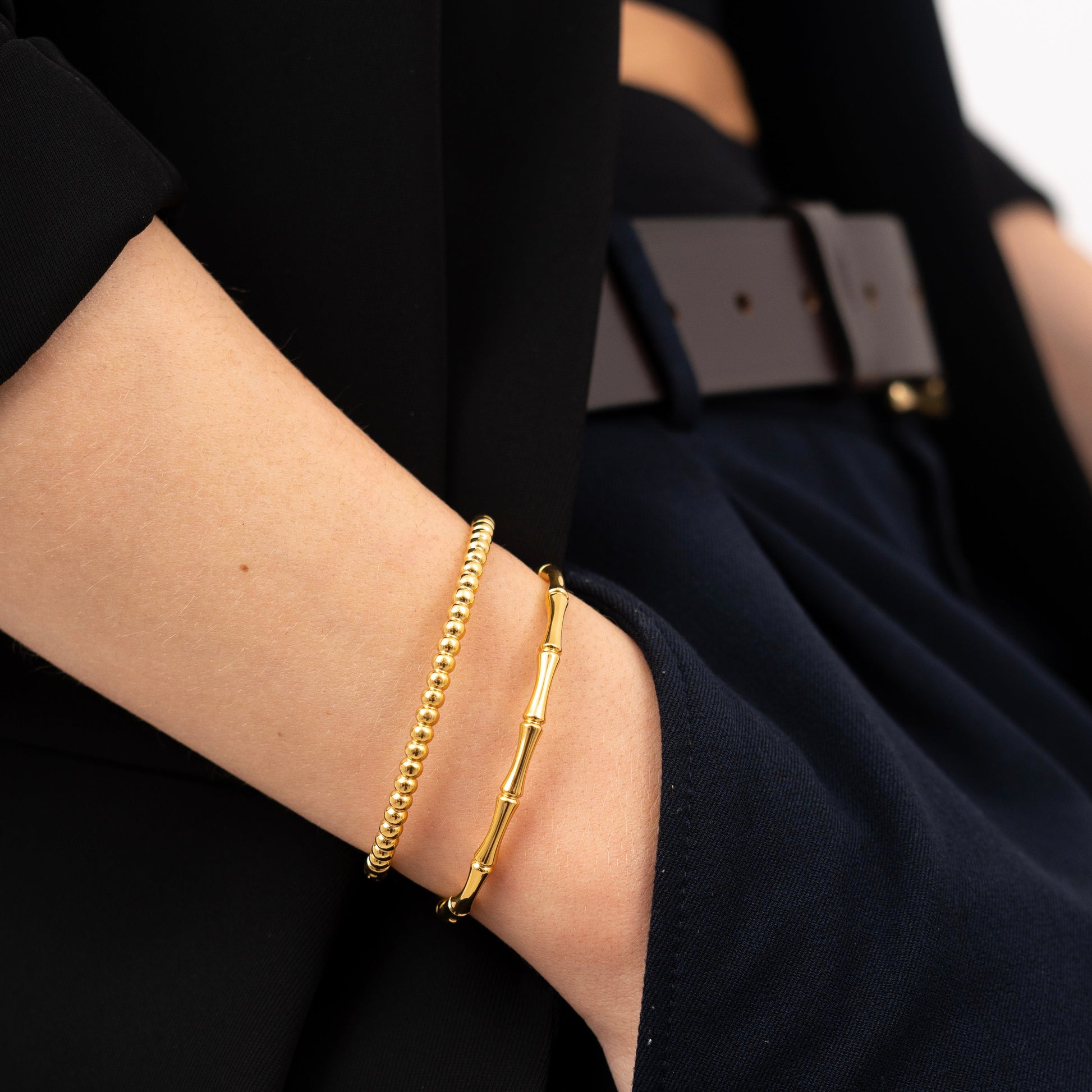 Bamboo Beaded Bangle Set-Dazzledvenus