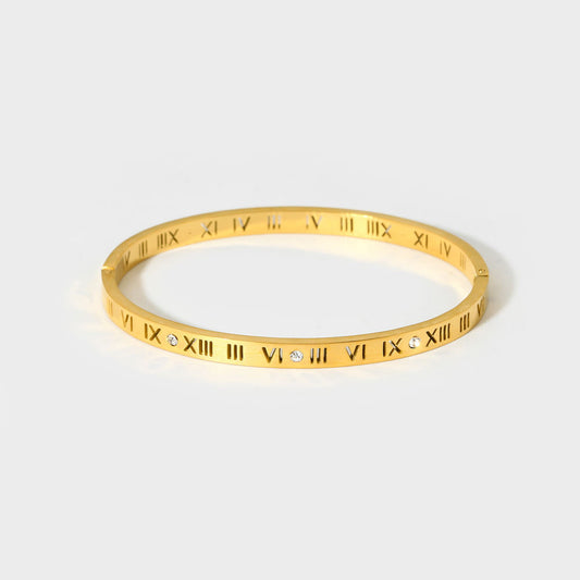 CZ Roman Numerals Bangle