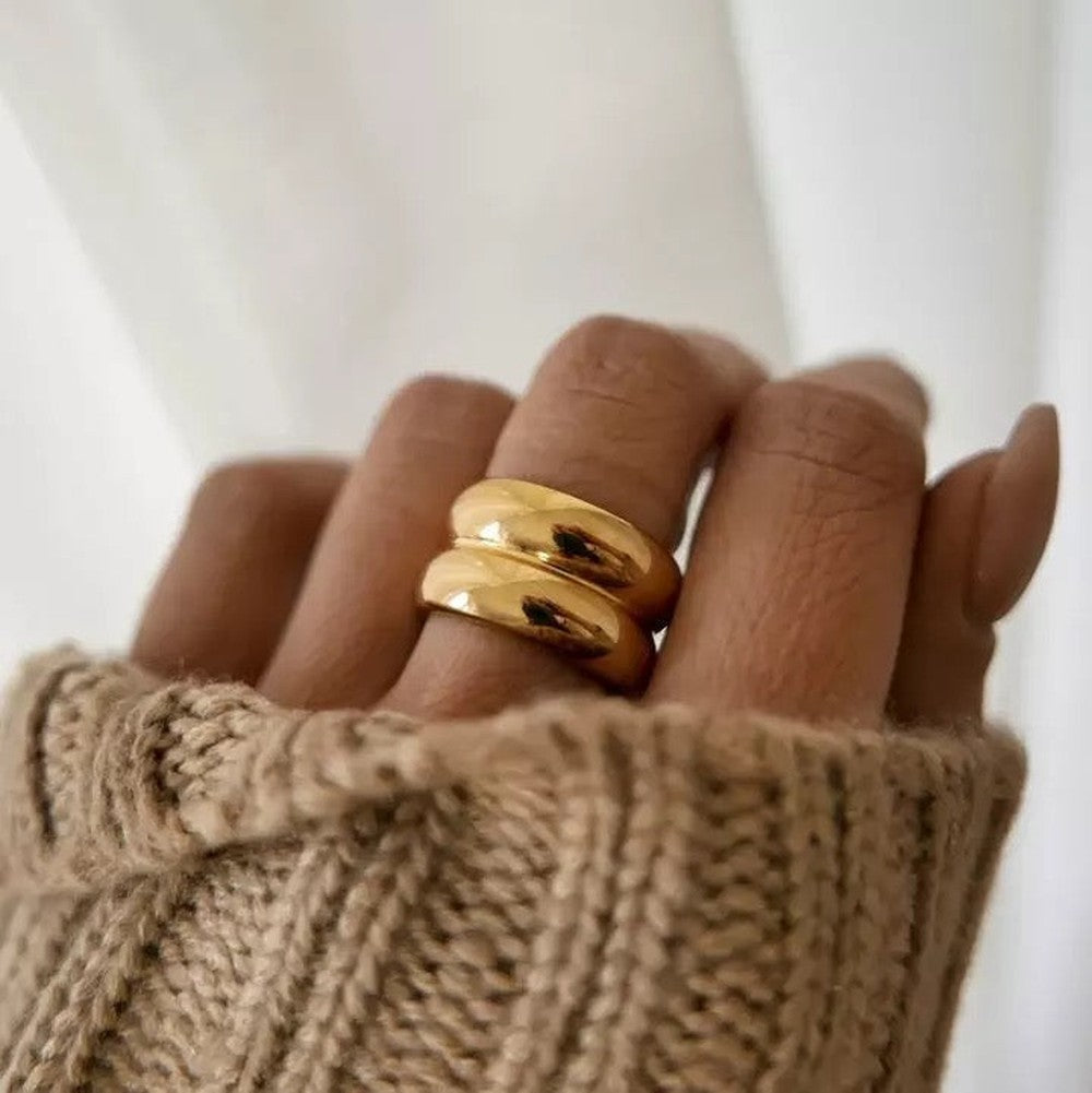 Chunky Sculpted Bold Dome Ring-Dazzledvenus