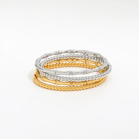 Bamboo Beaded Bangle Set-Dazzledvenus