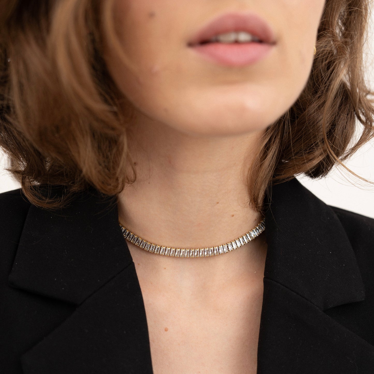 Baguette Tennis Choker Necklace