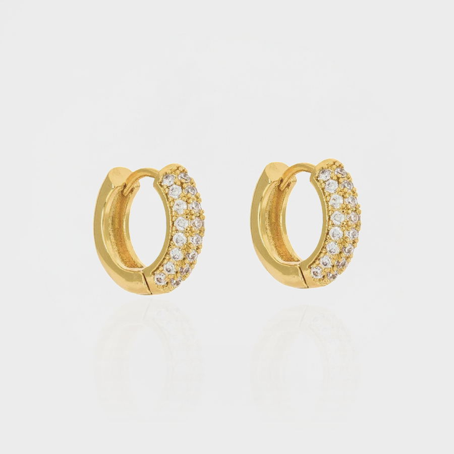 Scarlett Pavè Huggie Hoop Earring-Dazzledvenus