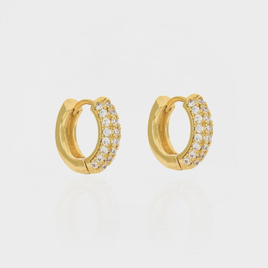 Scarlett Pavè Huggie Hoop Earring-Dazzledvenus