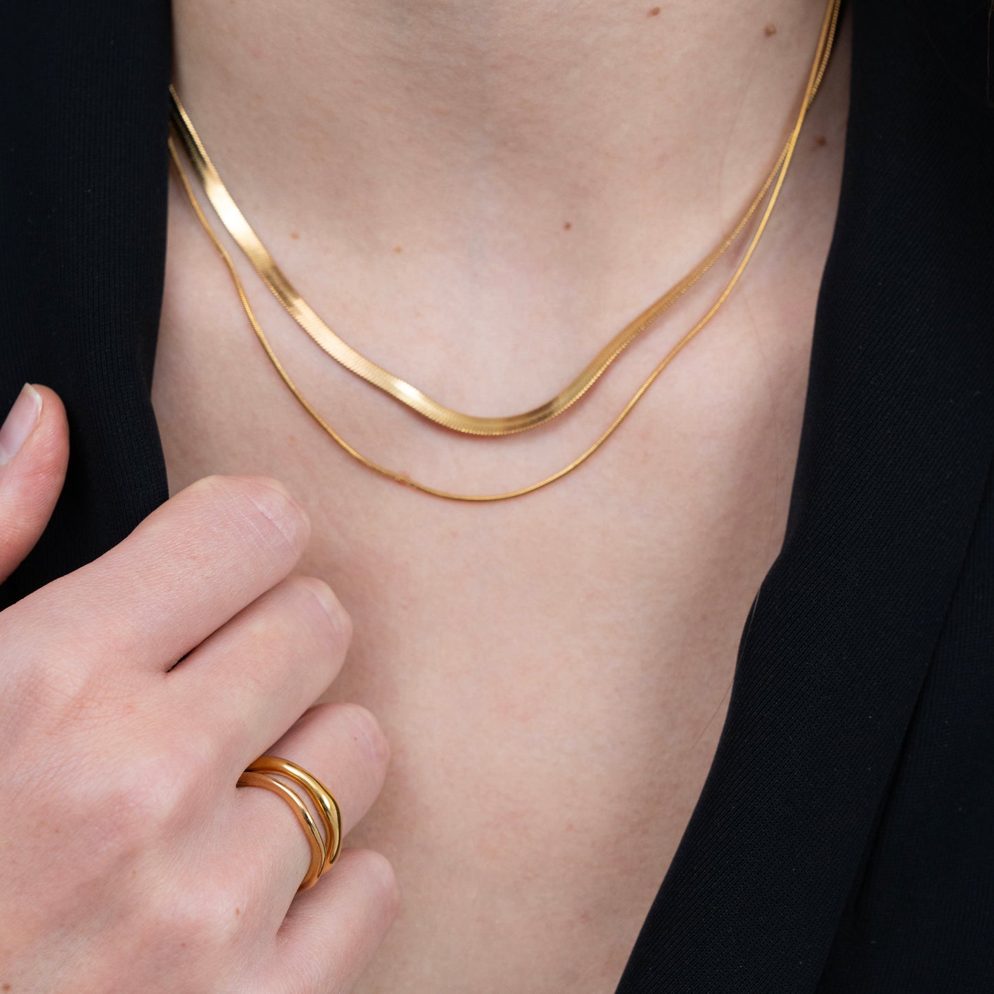 Haven Herringbone Duo Necklace
