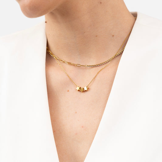 Half & Half Necklace-Purchase stylish Twisted Herring Bone Necklace. Explore our online collection for trendy accessories reflecting the charm of the Emerald Isle. Order yours now!-Dazzledvenus