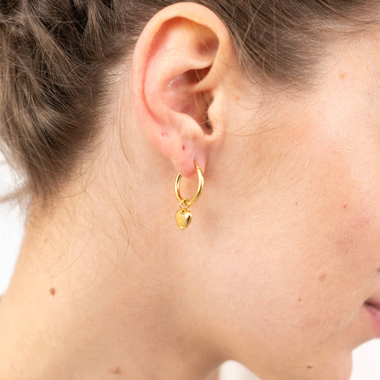 Dainty Heart Huggie Hoop Earring