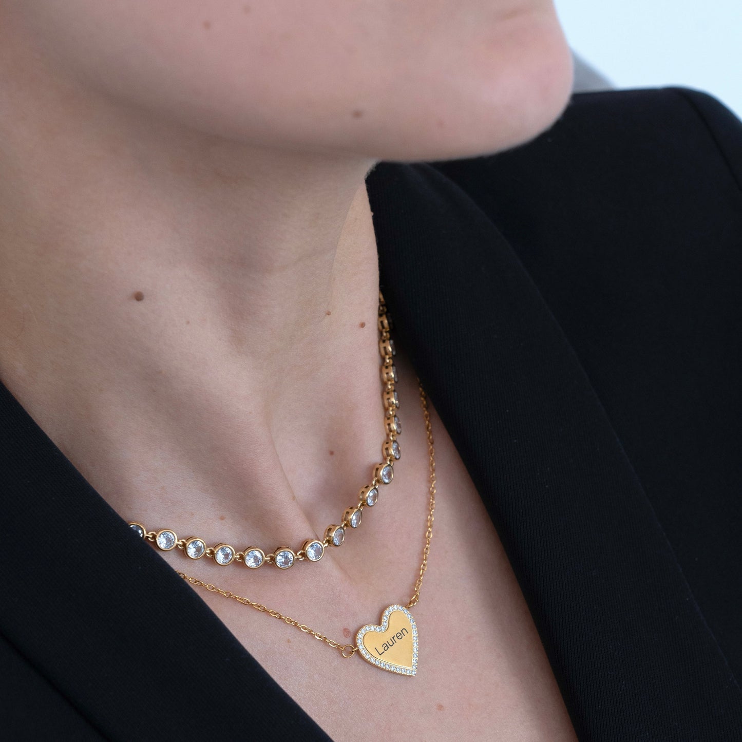 Willow Bezel Tennis Necklace