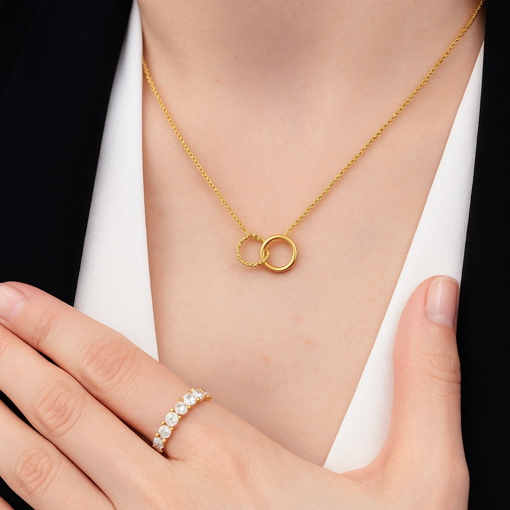 Twin Circle Infinity Necklace