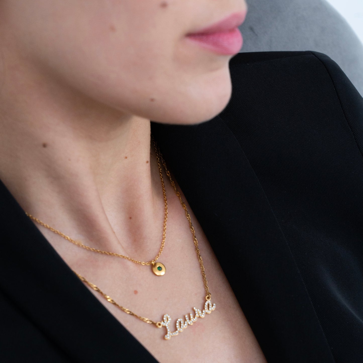Pavé Script Name Necklace