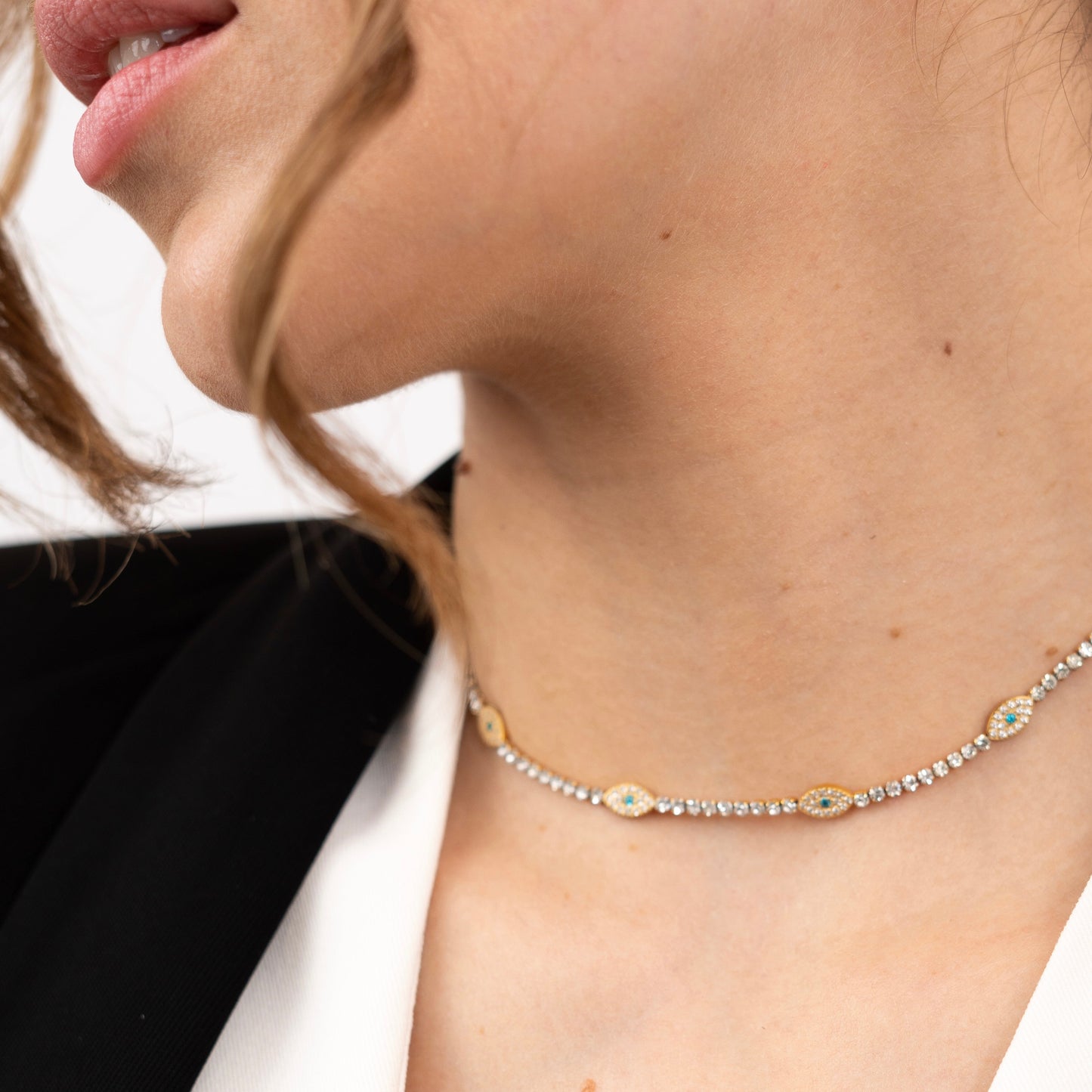 Evil Eye Tennis Necklace