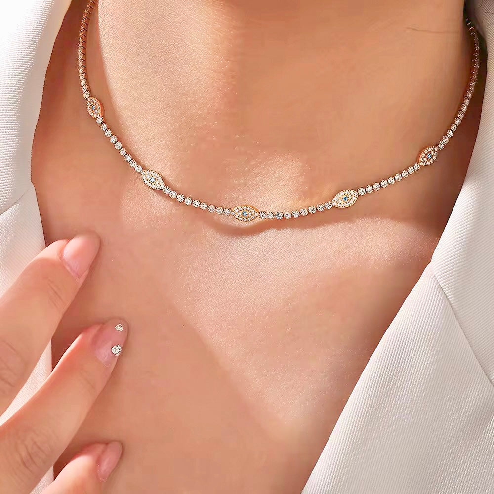 Evil Eye Tennis Necklace