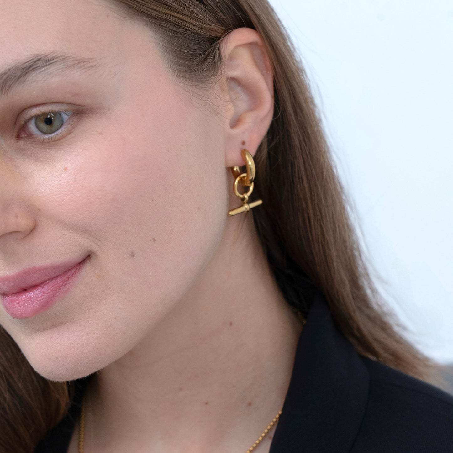 T Bar Hoop Earring