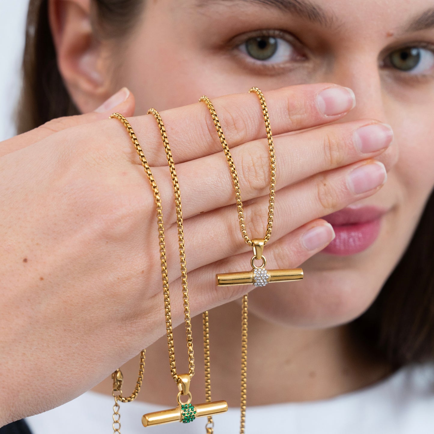 CZ T Bar Necklace