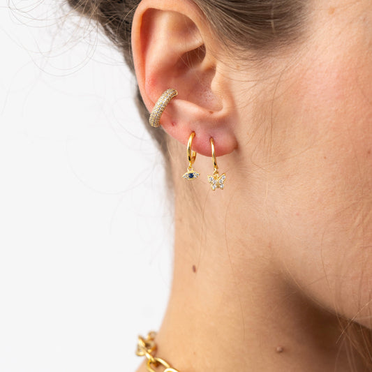 Butterfly Huggie Hoop Earring-Dazzledvenus