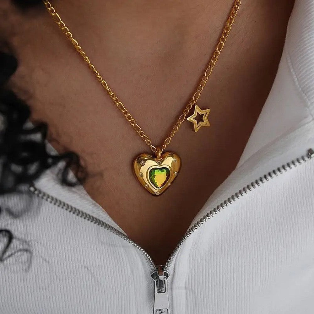 Heart Star Necklace-Dazzledvenus