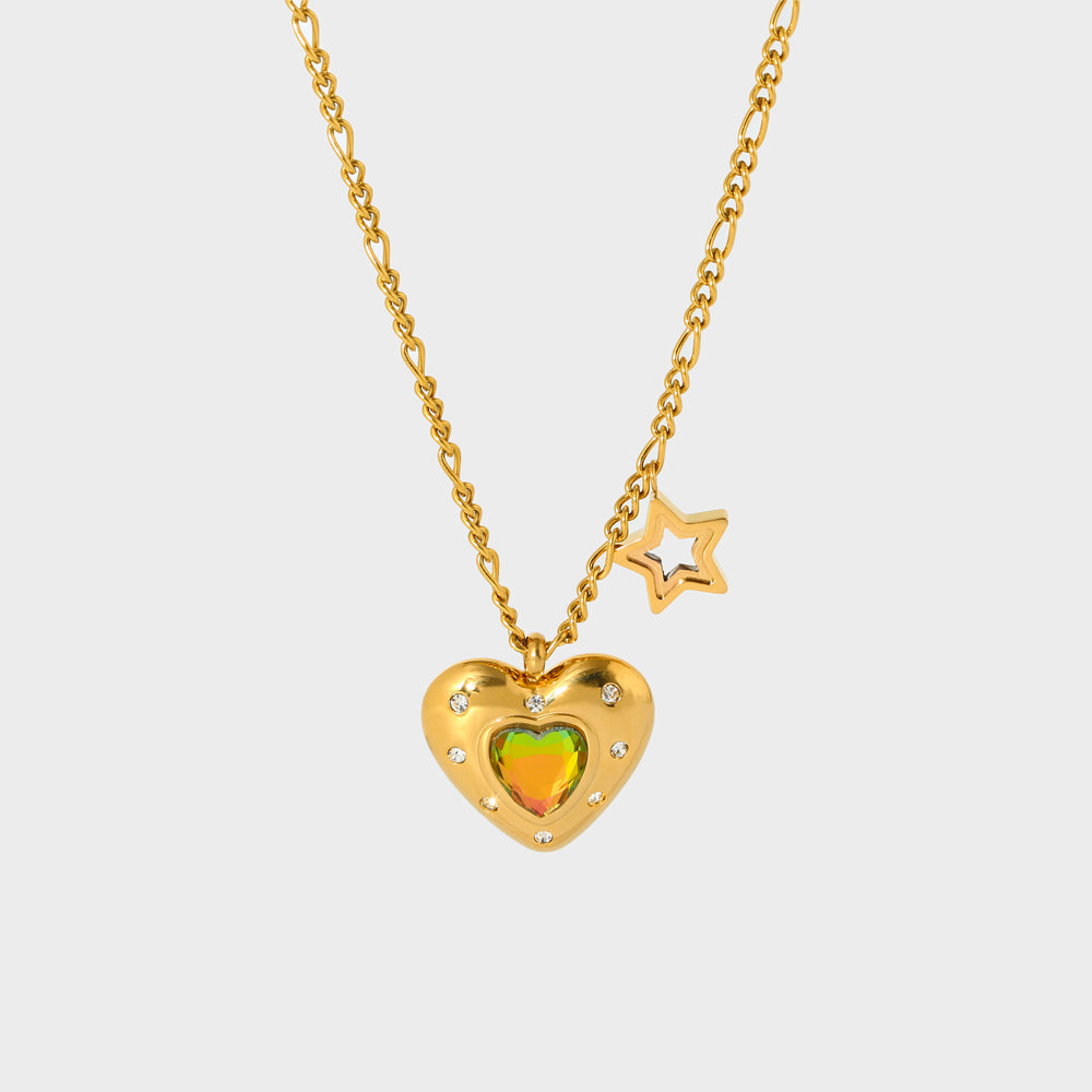 Heart Star Necklace-Dazzledvenus